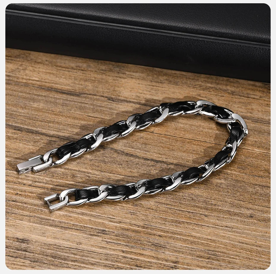 Black Cuban Link Chain Bracelet