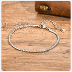 2.5mm Slim Twisted Snake Chain Bracelet