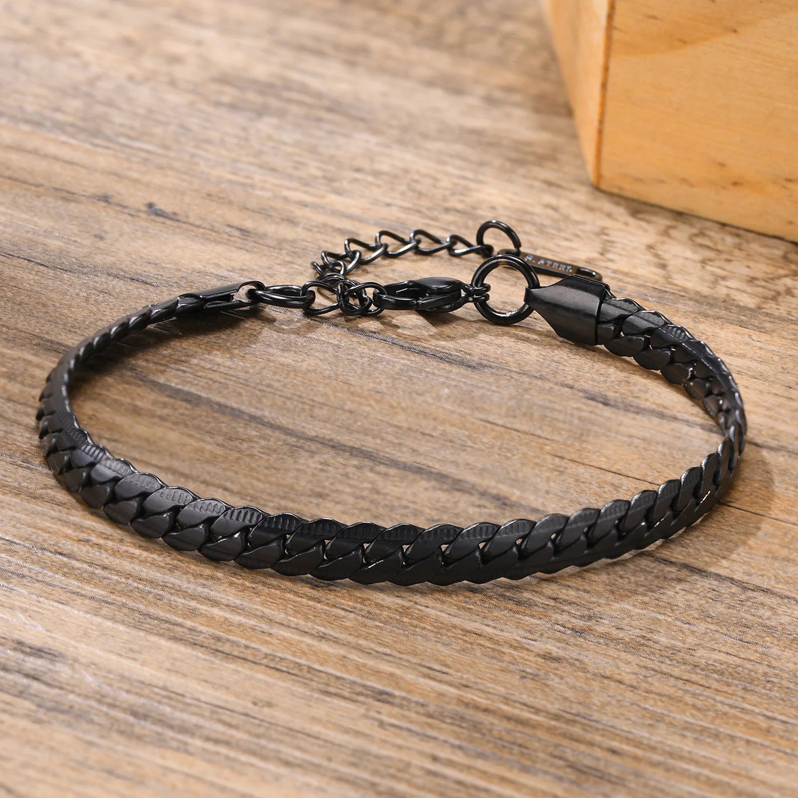 6mm Flat Cuban Link Chain Bracelet