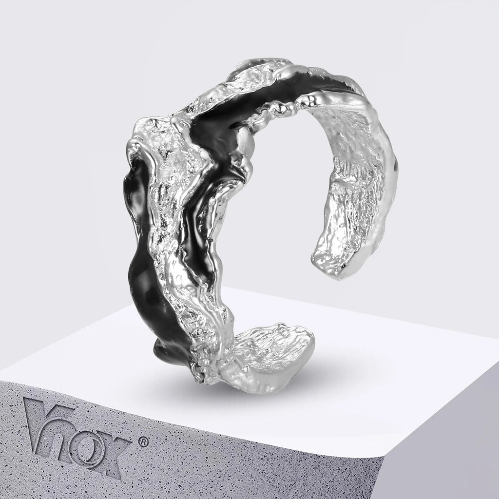 Lava Texture Open Adjustable Ring