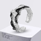 Lava Texture Open Adjustable Ring