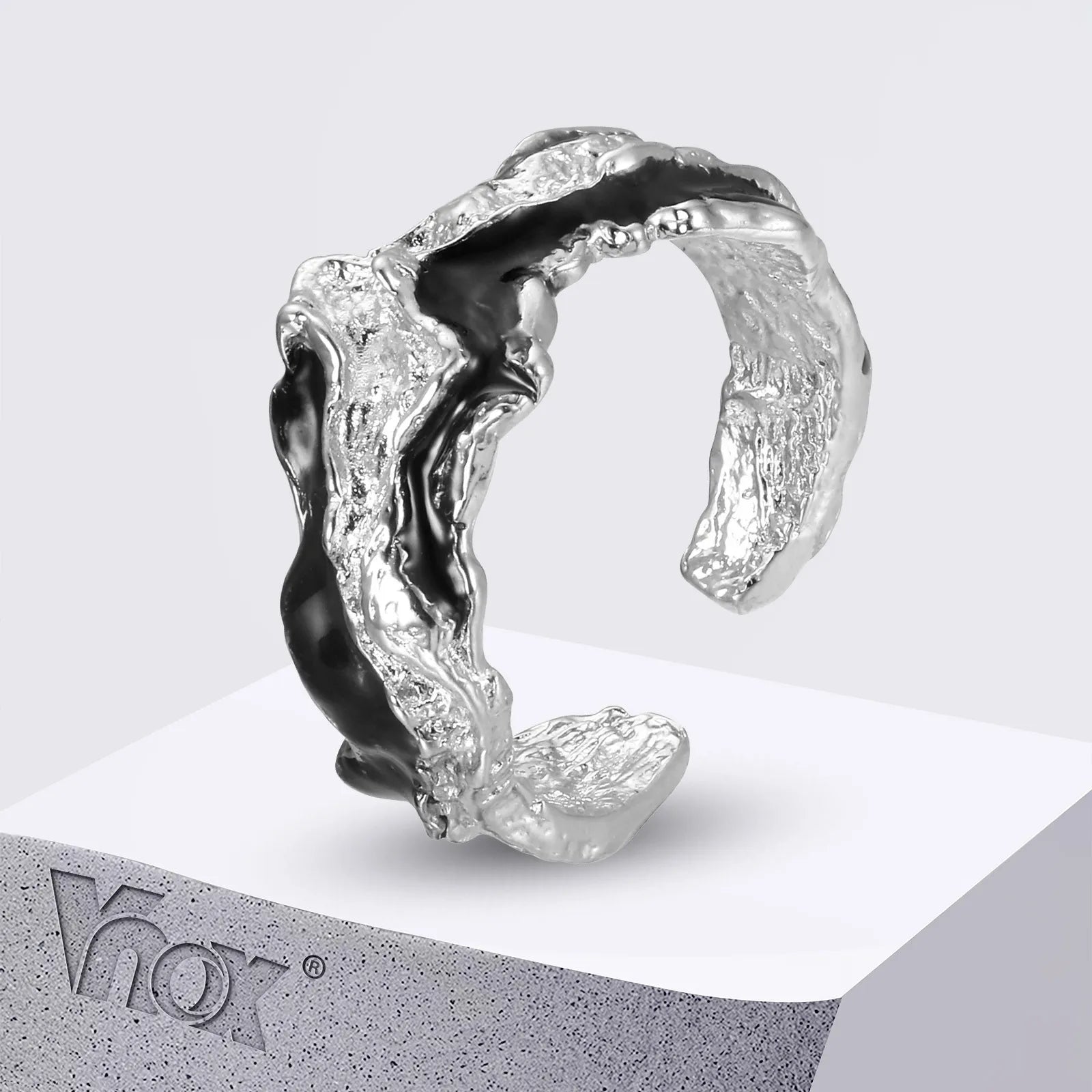 Lava Texture Open Adjustable Ring