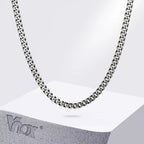 Retro Oxidised Cuban Link Chain Necklace
