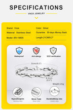 Rhombus Geometric Link Chain Bracelet