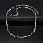 Retro Oxidised Cuban Link Chain Necklace
