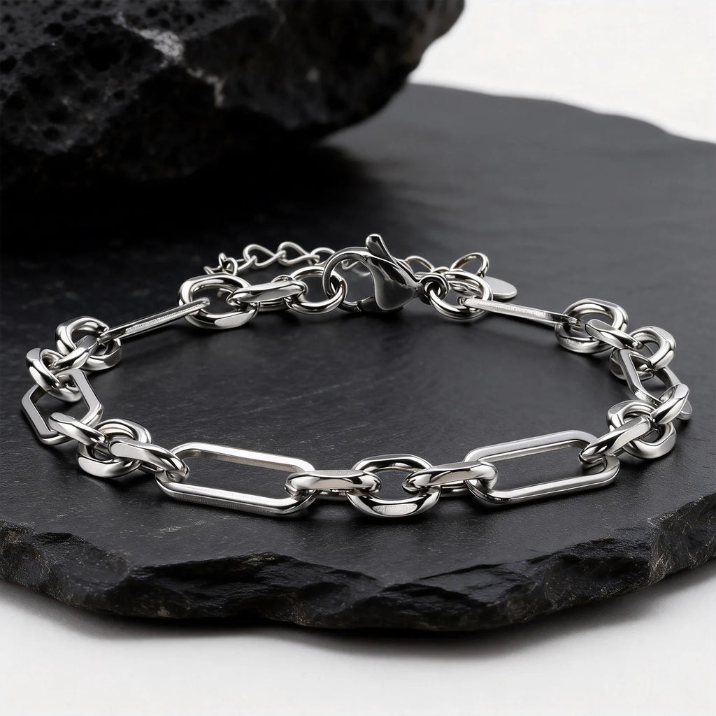 Rectangle Links Curb Chain Bracelet