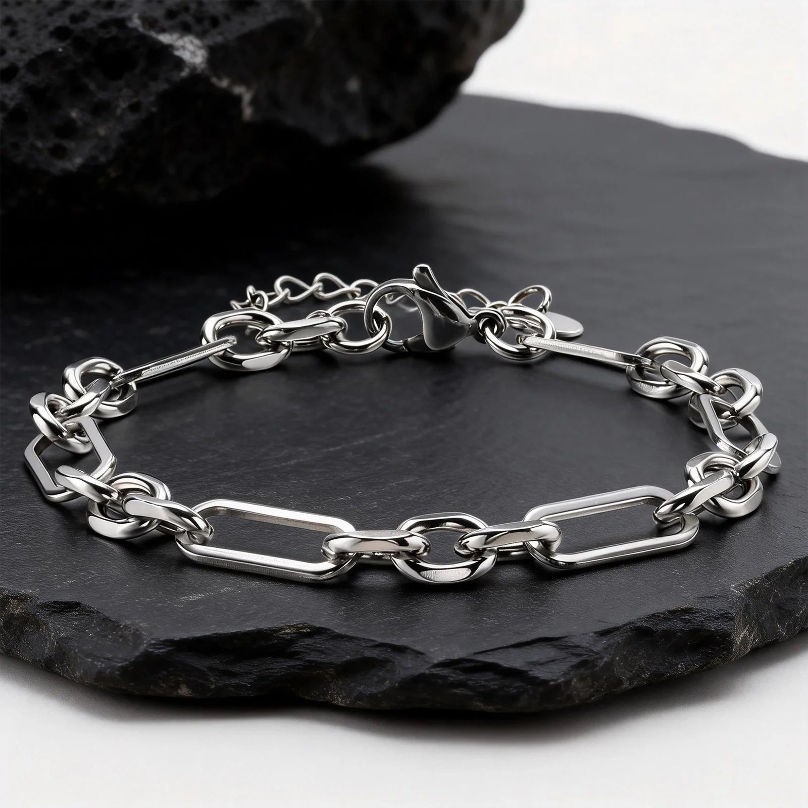 Rectangle Links Curb Chain Bracelet