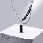 Black Stone Double Layer Choker Necklace