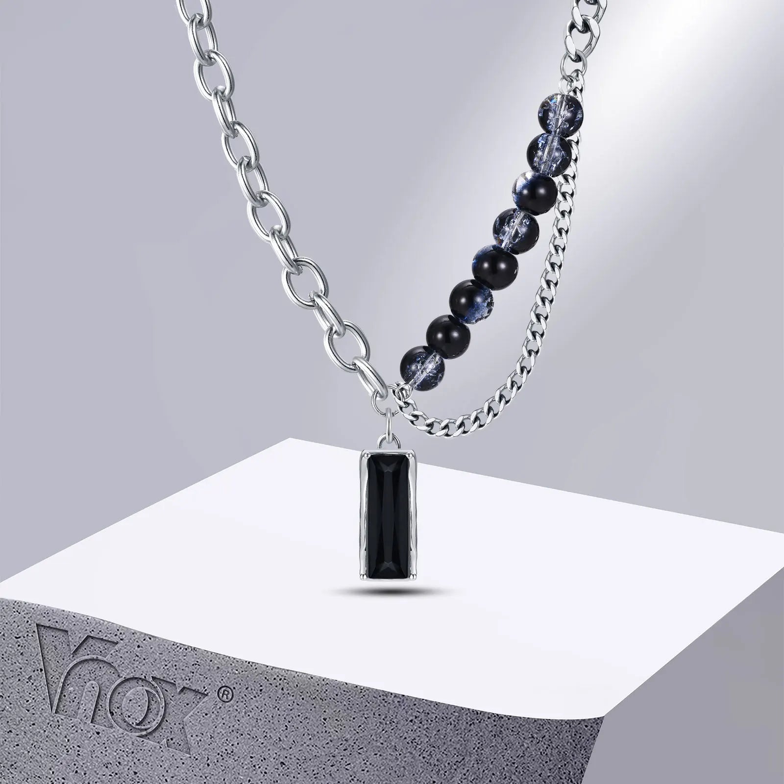 Black Stone Double Layer Choker Necklace