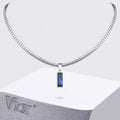 Square Stone Pendant Necklace