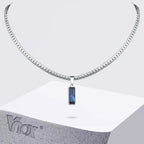 Square Stone Pendant Necklace