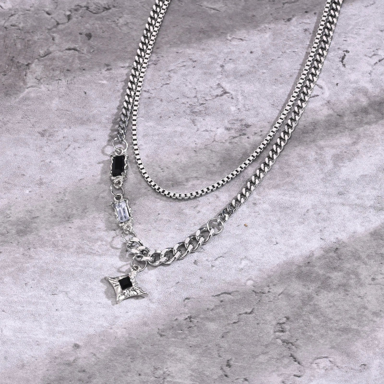 Black Star Double Chain Choker